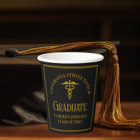 Elegante schwarze Gold-Medizin Schulabschluss-Part