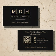 Elegante schwarze Gold-QR-Code-Friseurin