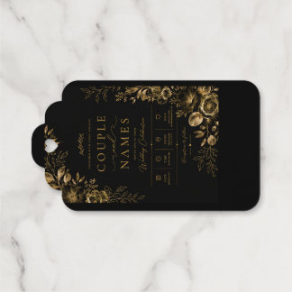 Elegante schwarze & goldene personalisierte  geschenkanhänger