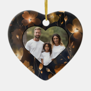 Elegante schwarze goldene Terracotta Keramik Ornament