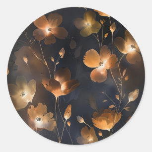 Elegante schwarze goldene Terracotta Runder Aufkleber