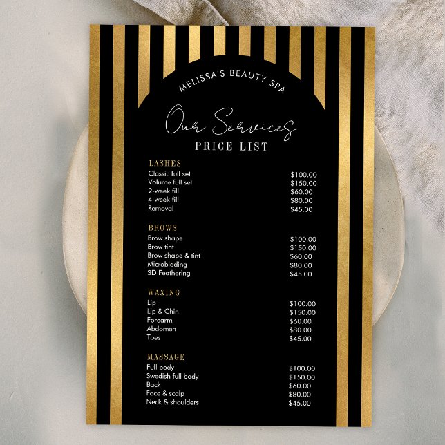 Elegante schwarze & goldene Wimpern Haar-Spa-Preis (Von Creator hochgeladen)