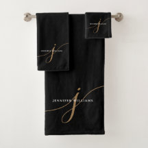 Elegante schwarze Goldschrift-Monogramm-Typografie