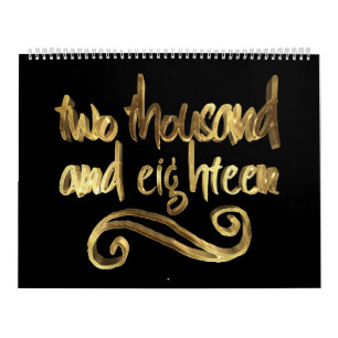 Elegante schwarze Goldtypographie des guten Rutsch Kalender