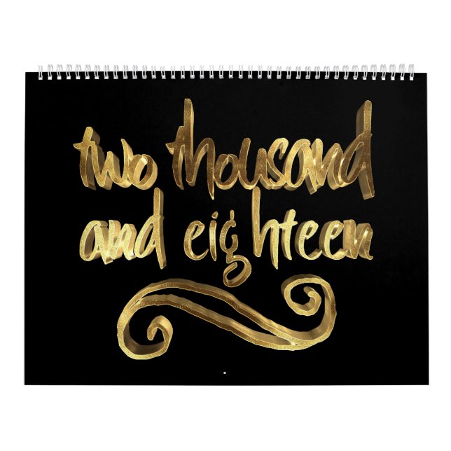 Elegante schwarze Goldtypographie des guten Rutsch Kalender (Titelbild)