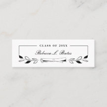 Elegante Schwarze Graduate Name Cards einfügen