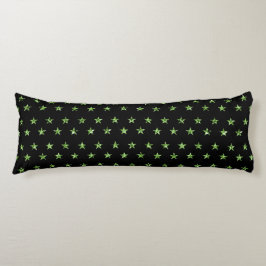 Elegante Schwarze Grüne Stars Sparkle Seitenschläferkissen