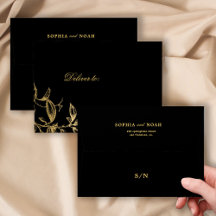 Elegante Schwarze Hochzeit in Monogramm