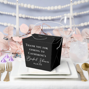Elegante schwarze Hochzeitsdusche personalisiertes Geschenkschachtel
