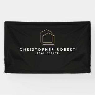 Elegante schwarze Immobilien Banner