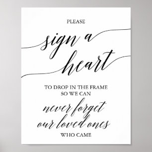 Elegante schwarze Kalligrafie Bitte unterschreibe  Poster