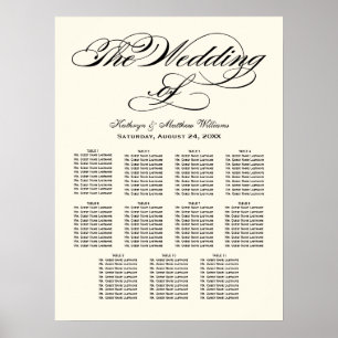 Elegante schwarze Kalligrafie Elfenbein Hochzeitss Poster