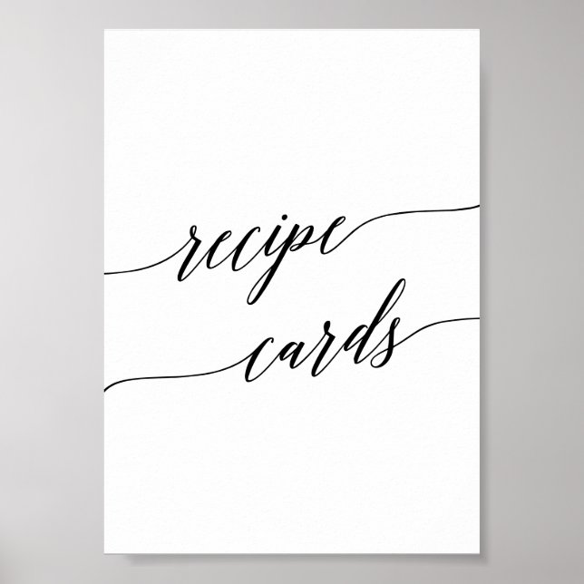 Elegante Schwarze Kalligrafie - Empfehlungskarten Poster (Vorne)