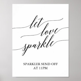 Elegante Schwarze Kalligrafie Lass Liebe Sparkle Z Poster