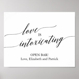 Elegante schwarze Kalligrafie-Liebe beraubt Poster