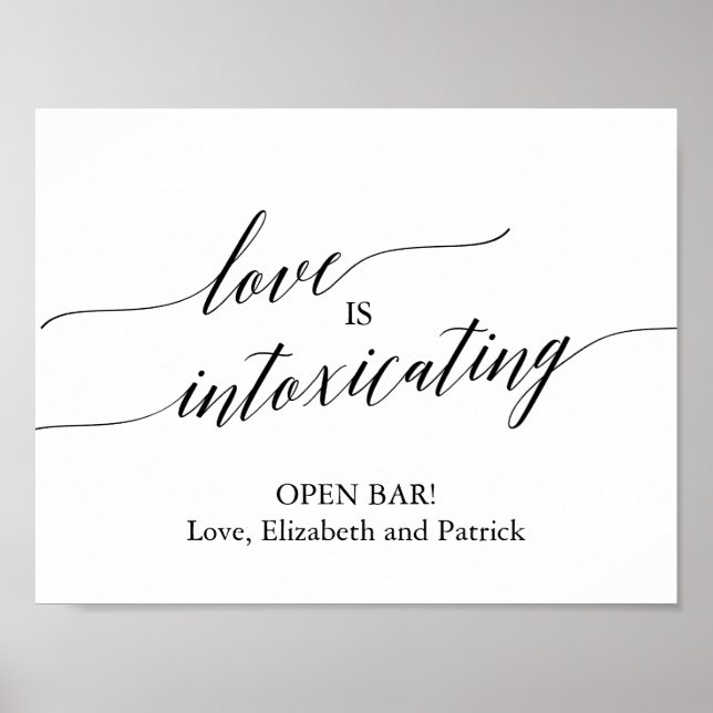 Elegante schwarze Kalligrafie-Liebe beraubt Poster (Vorne)