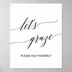 Elegante schwarze Kalligrafie - Nahrungstabelle gr Poster