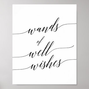 Elegante schwarze Kalligrafie-Stäbe mit Wünschen S Poster