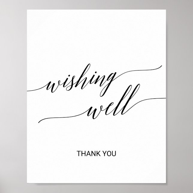 Elegante schwarze Kalligrafie wünscht gutes Zeiche Poster (Vorne)