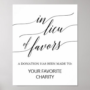 Elegante schwarze Kalligraphie anstelle von Favori Poster