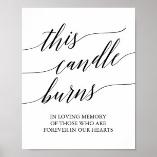 Elegante schwarze Kalligraphie Dieses Candle Burns Poster