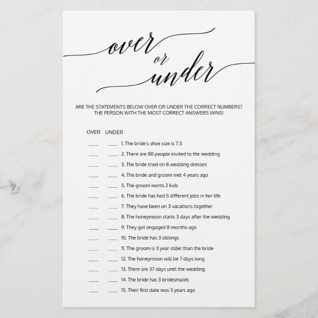 Elegante schwarze Kalligraphie über oder unter dem (Vorderseite)