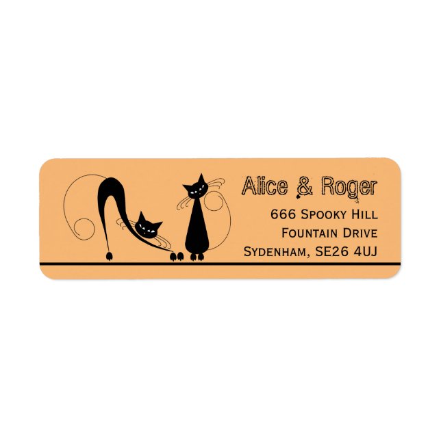 Elegante schwarze Katze, Halloween (Vorne)
