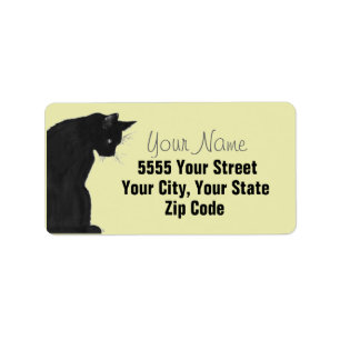 Elegante schwarze Katzen-Adressen-Etiketten Adressaufkleber