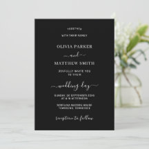 Elegante Schwarze Klassische Minimalistische Hochz