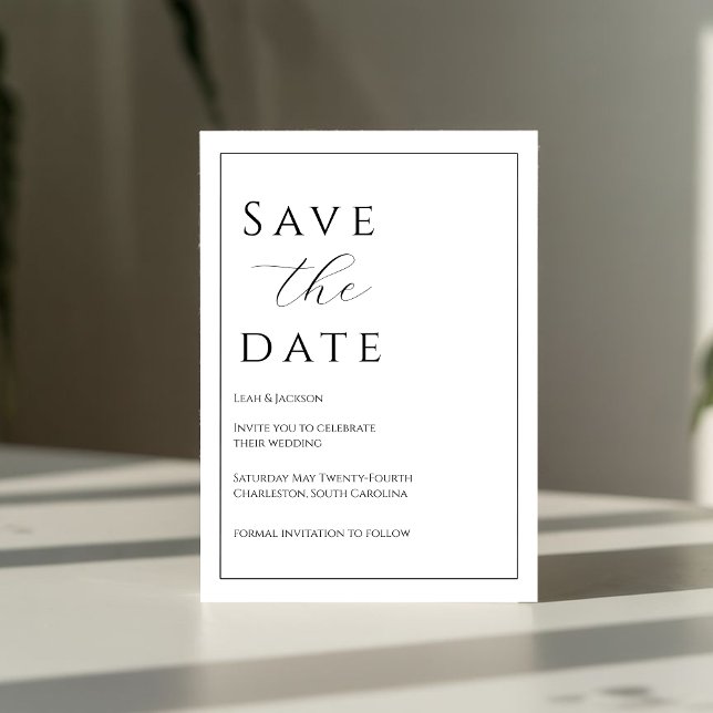 Elegante Schwarze Krawatte Save the Date (Von Creator hochgeladen)