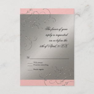 Elegante schwarze Krawatte, UAWG-Antwortkarte RSVP Karte