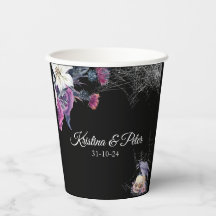 Elegante schwarze lila gotische florale Totenkopf-