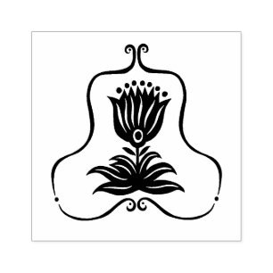 Elegante Schwarze Linie Kunst, Dichtung und Musik Gummistempel