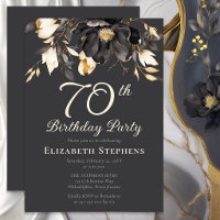 Elegante schwarze Magnolien-Blumenparty zum 70. Ge