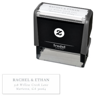 Elegante schwarze minimalistische Kalligrafie Permastempel
