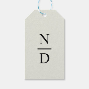 Elegante Schwarze Minimalistische Monogramm-Initia Geschenkanhänger