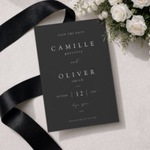Elegante schwarze minimalistischer Hochzeit