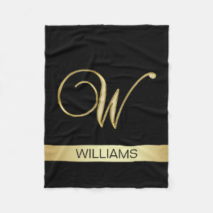 Elegante schwarze mit Monogramm Initialen "W" mit Fleecedecke