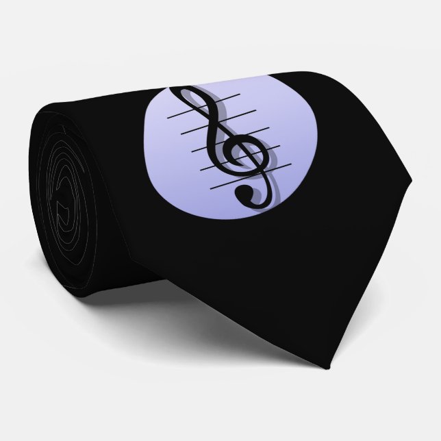 Elegante Schwarze Musiknote Krawatte (Gerollt)