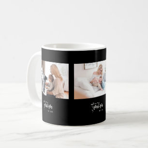Elegante schwarze Mutter Established-Bow-Anzeige m Kaffeetasse
