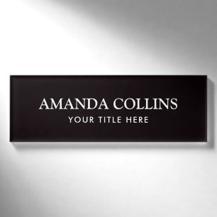 Elegante schwarze Namensschilder Namenschild