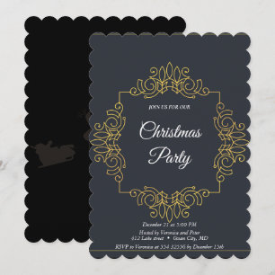 Elegante schwarze Pailletten-Sterne-Einladung Einladung