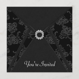 Elegante schwarze Party für jeden Anlass Einladung