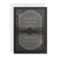 elegante schwarze Pergament-Hochzeitsflor-Luxus-Sc