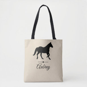 Elegante schwarze PferdeSilhouette Tasche
