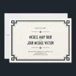 Elegante Schwarze Rahmen Art-Deco Save the Date Ka<br><div class="desc">Eleganter Art Deco Rahmen Wedding Speichern Sie die Date Card Design, vollständig anpassbar und Set als Vorlage für Ihre einfache Anpassung. Standardmäßig ist das Papier Set zu Filzpapier, ein warmes, kräftegefärbtes Blatt mit geprägtem Finish, das sich wie Kunstpapier anfühlt. Fügt all Ihren Einladungen und Ankündigungen eine Touch Klasse hinzu. Sie...</div>
