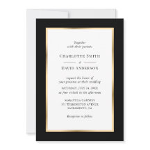 Elegante Schwarze Rahmen Hochzeit