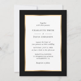 Elegante Schwarze Rahmen Hochzeit Einladung