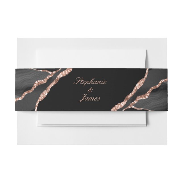 Elegante Schwarze Rose Einladungsbanderole (Vorderseite Beispiel)
