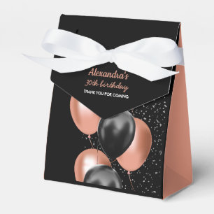 Elegante schwarze Rose Gold Ballon Chic Danke Geschenkschachtel